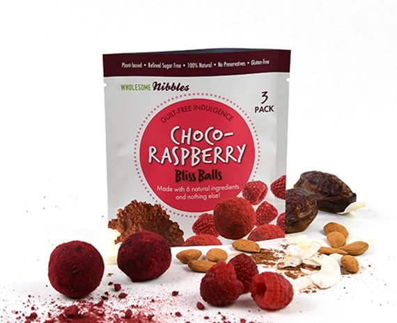 chocolate raspberry vegan snack