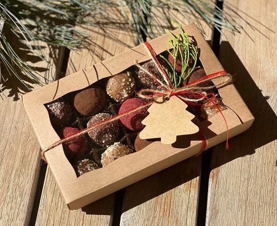 christmas gift box of truffles